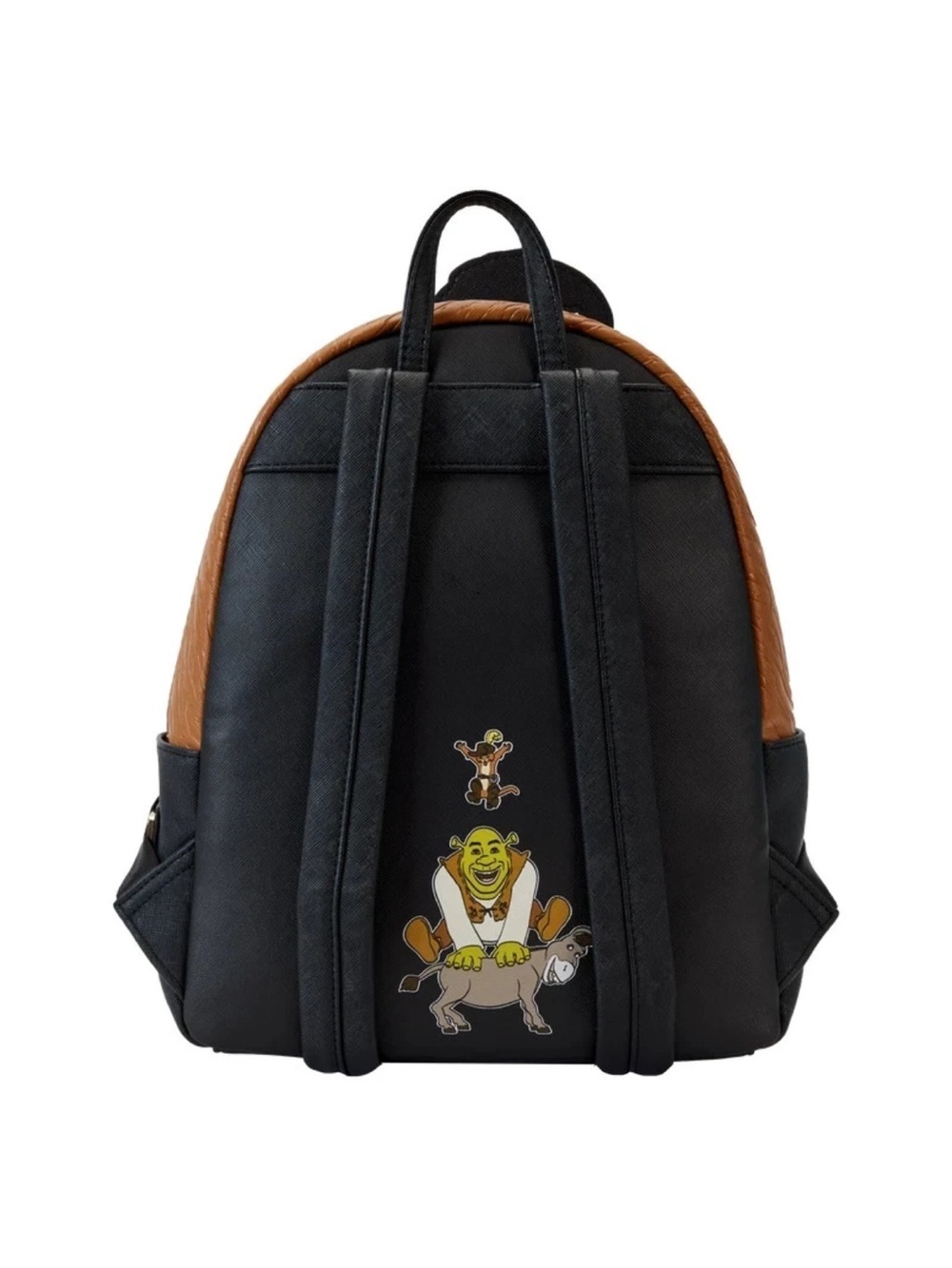 Loungefly Shrek Donkey and Puss in Boots Trio Triple Pocket/Zip Backpack NWT 💚 - Picture 4 of 12